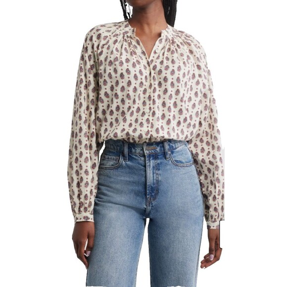 DOEN Julienne Organic Cotton Button Up Shirt size XS NWT Provencale Paisley